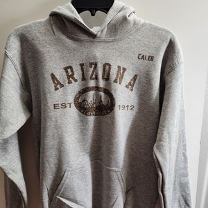 Arizona Hoodie Personalized Kids Sweatshirt Sz. L Gray